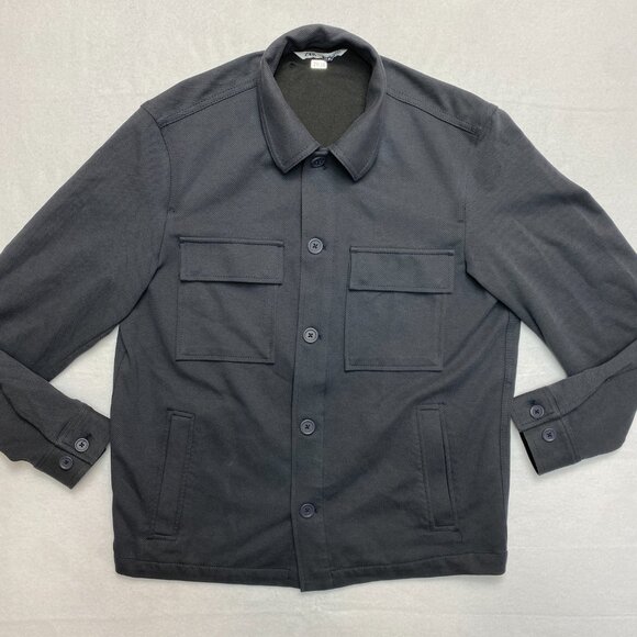 Zara Shacket Men's M Gray Long Sleeve Thick Retro Button Up Shirt Jacket - Picture 2 of 12